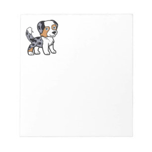 Bloco De Notas Miniatura - Pastor Americano Azul Merle com cauda