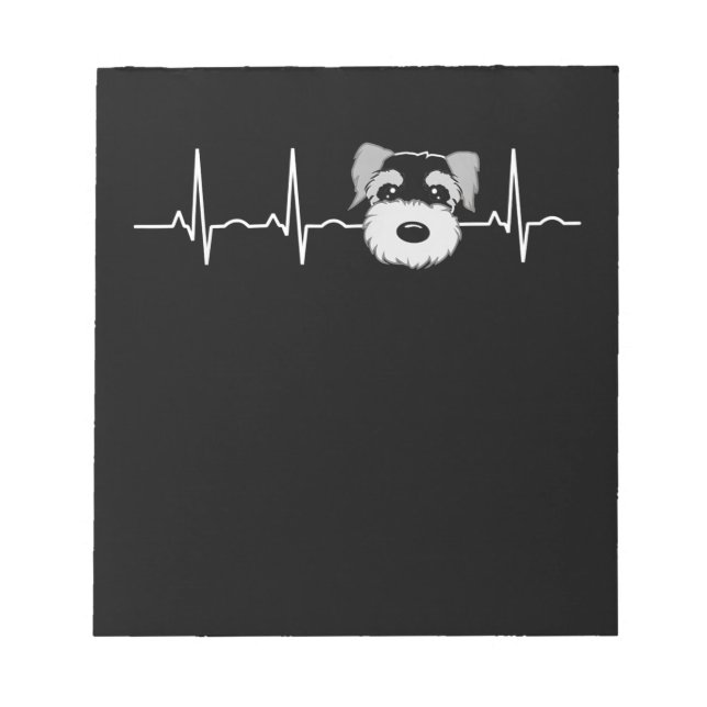 Bloco De Notas Miniatura Schnauzer Heartbeat Mini Schnauzer Face (Frente)