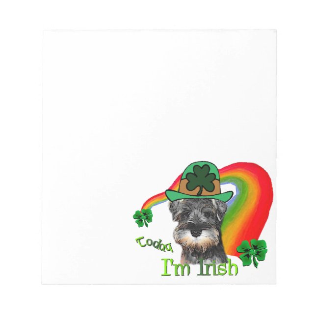 Bloco De Notas Miniatura Schnauzer St Patricks (Frente)