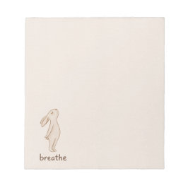 Bloco De Notas Minimal Bunny “Breathe” Notepad