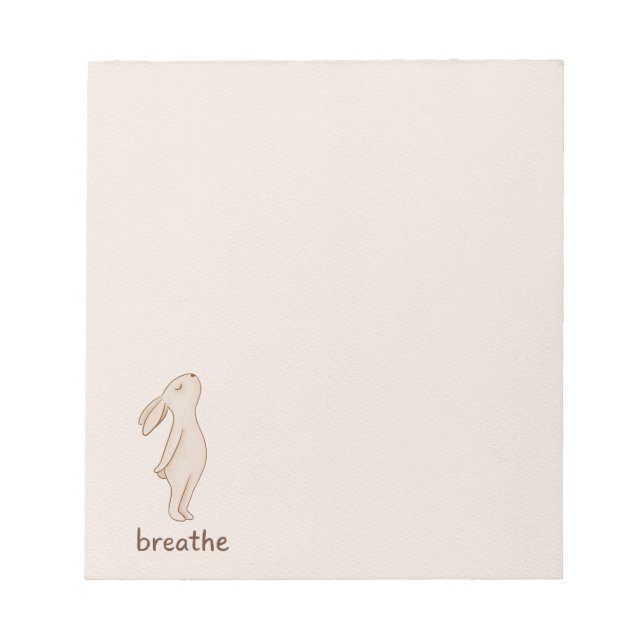Bloco De Notas Minimal Bunny “Breathe” Notepad (Frente)