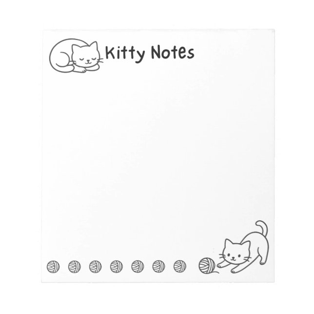 Bloco De Notas Minimal Cat Doodle Notepad  (Frente)