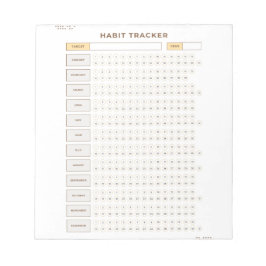 Bloco De Notas Minimal Habit Tracker Beige Grid Design