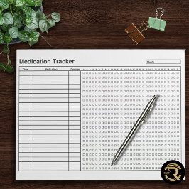 Bloco De Notas Minimal Medication Tracker 