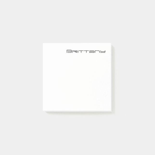 Bloco De Notas Minimal Monogram Black and White Custom Name Year (Frente)