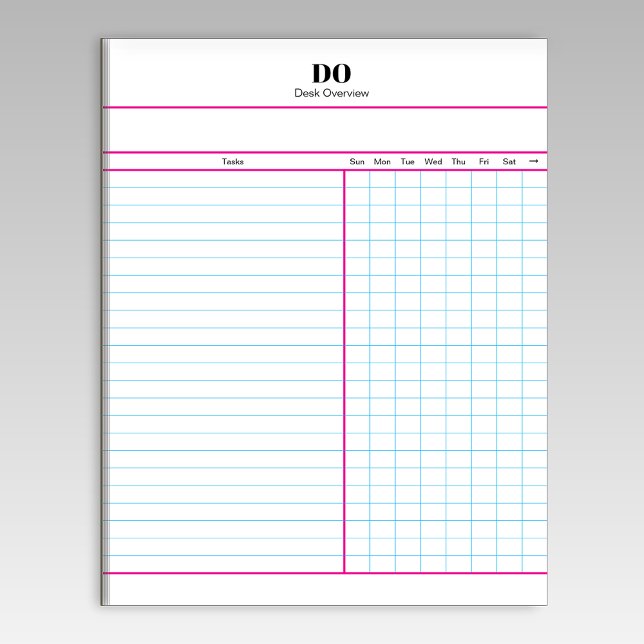 Bloco De Notas Minimal Monogram Initials Weekly Checklist Notepad (Criador carregado)