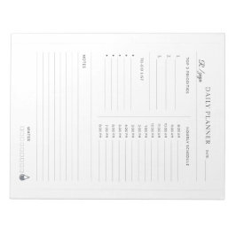 Bloco De Notas Minimal Pastel white and black Daily Planner
