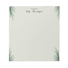 Bloco De Notas Minimal Simple Palm Floral Teacher Notepad