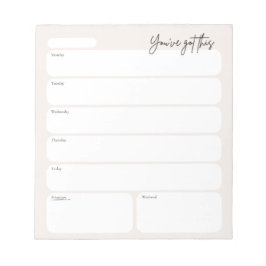 Bloco De Notas Minimal Weekly Planner Notepad