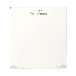 Bloco De Notas Minimalist Boho Teacher Notepad