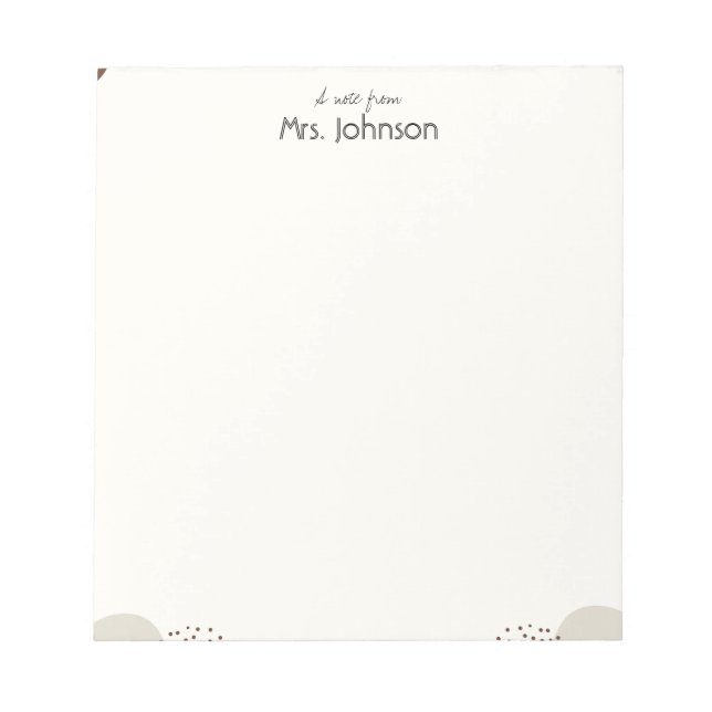 Bloco De Notas Minimalist Boho Teacher Notepad (Frente)