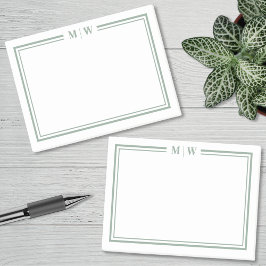 Bloco De Notas Minimalist Green Monogram