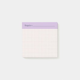 Bloco De Notas Minimalist HandDrawn Grid Topic Header Lilac