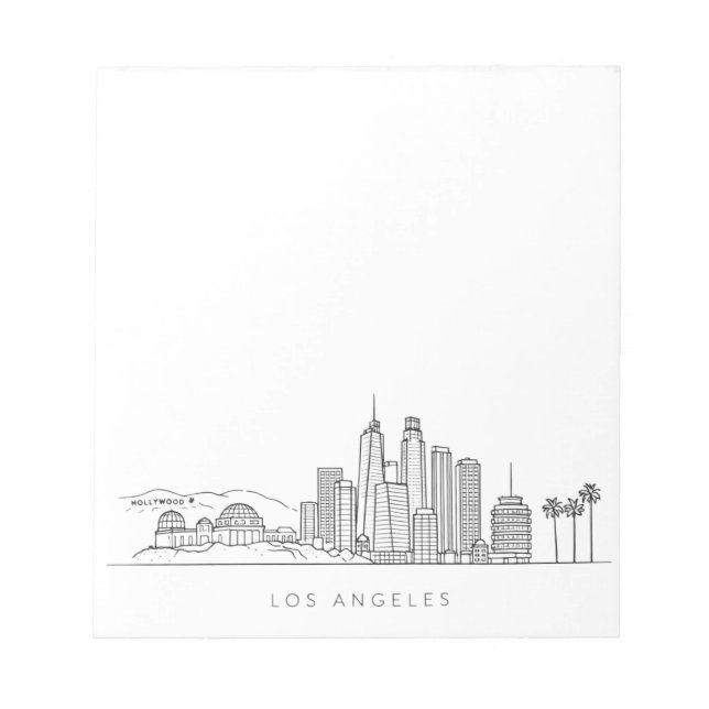 Bloco De Notas Minimalist Los Angeles Skyline Illustration (Frente)