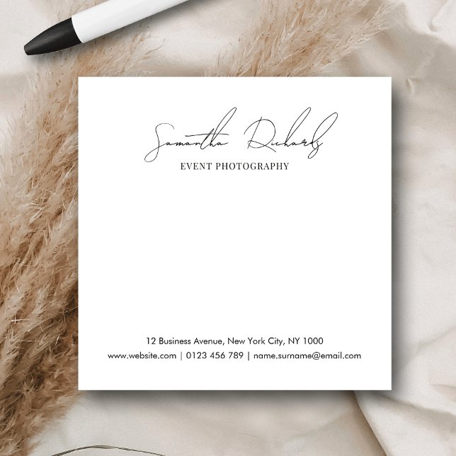 Bloco De Notas Minimalist Modern Script Business Name or Logo (Criador carregado)