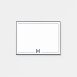 Bloco De Notas Minimalist Monogram Double Border Stationery