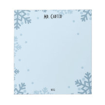 Minimalist Pastel Blue Shapes & Polka Dots Notepad