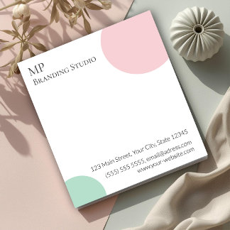 Bloco De Notas Minimalist Pastel Branding Design
