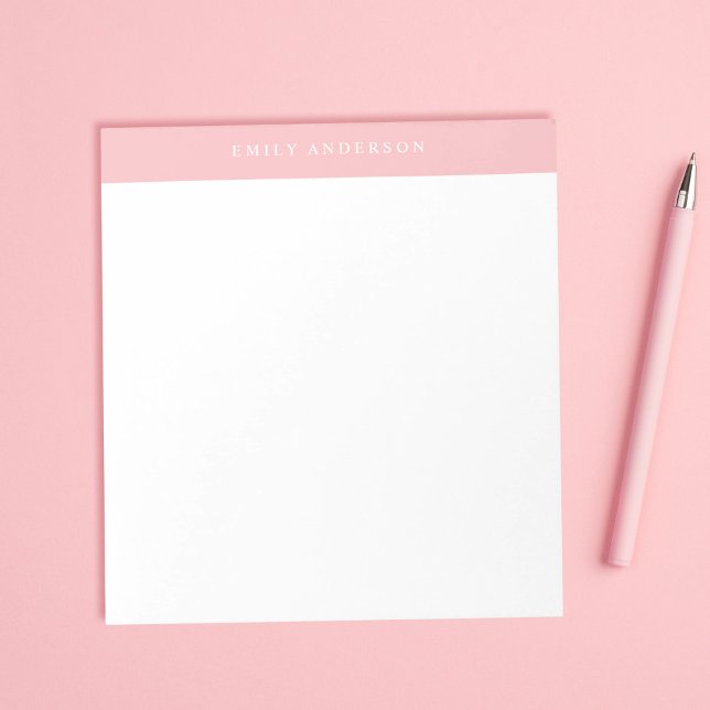 Bloco De Notas Minimalist Pink Elegant Monogram (Criador carregado)