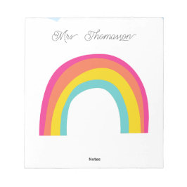Bloco De Notas Minimalist Rainbow teacher Notepad