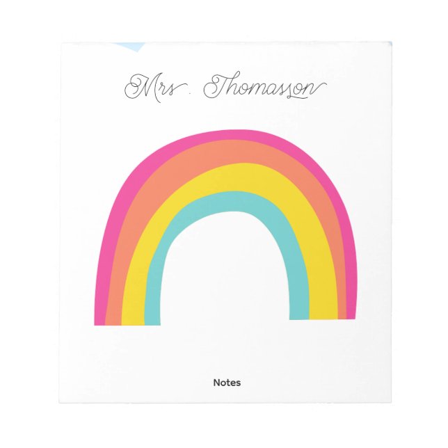 Bloco De Notas Minimalist Rainbow teacher Notepad (Frente)