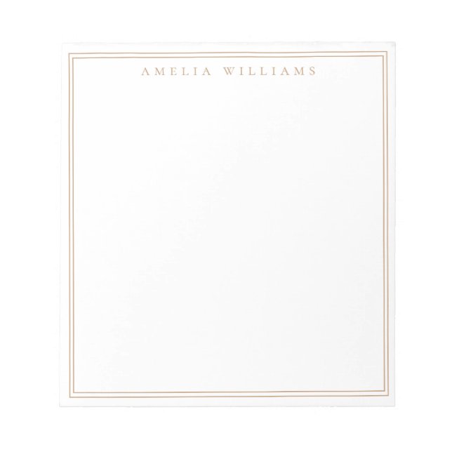 Bloco De Notas Minimalist Tan Monogram Two Border (Frente)