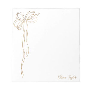 Bloco De Notas Minimalista Arco Dourado Coquette Tendência Person
