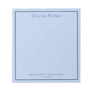 Bloco de Notas Minimalista Azul Céu Suave