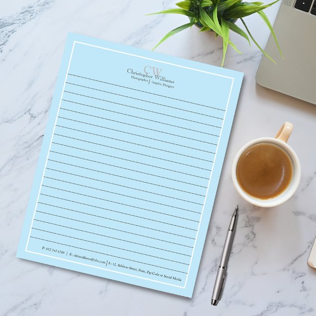Bloco De Notas Minimalista azul profissional (Criador carregado)