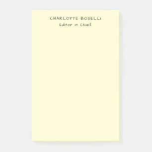 Bloco De Notas Minimalista Clássico Profissional Creme Simples