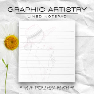 Bloco de Notas Minimalista com Design Gráfico Artí