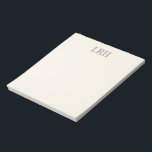 Bloco de Notas Minimalista com Monograma para Dama<br><div class="desc">O toque final perfeito para os presentes das damas de honra. Este bloco de notas marfim com um monograma cinza dá a elas um toque personalizado para suas notas,  resultando em uma apresentação pessoal e elegante.</div>