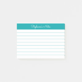 Bloco De Notas Minimalista Elegante Azul Turquesa Personalizado
