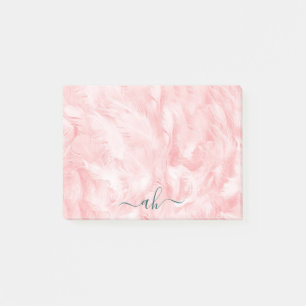 Bloco De Notas Minimalista Elegante Chique Textura de Pena Rosa C