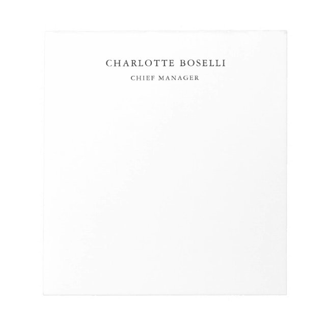 Bloco De Notas Minimalista Elegante Clássico Profissional Simples (Frente)