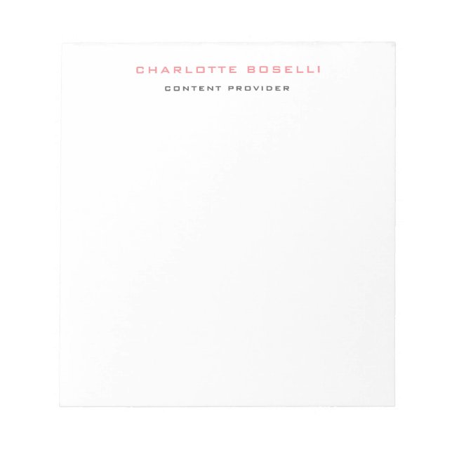 Bloco De Notas Minimalista Elegante Profissional (Frente)