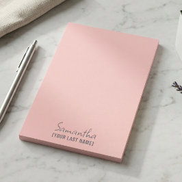 Bloco de Notas Minimalista Feminino | Bege Rosa