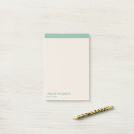 Bloco De Notas Minimalista Limpo Turquesa-Verde & Pêssego Pálido