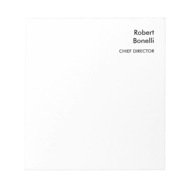 Bloco De Notas Minimalista Moderno Branco Simples (Frente)