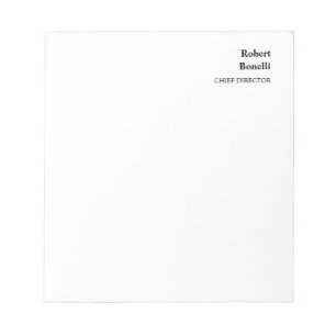 Bloco De Notas Minimalista Moderno Branco Simples