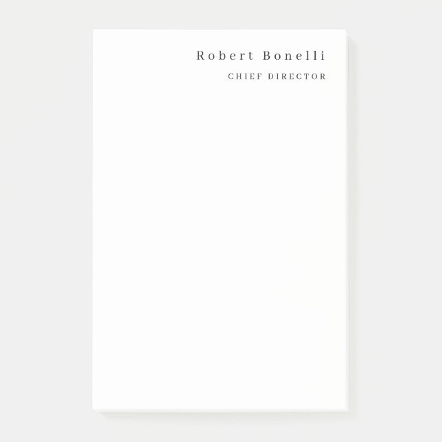 Bloco De Notas Minimalista Moderno Branco Simples (Frente)