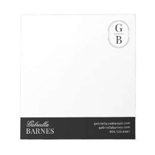 Bloco De Notas Minimalista Moderno Preto e Branco Ousado