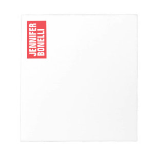 Bloco De Notas Minimalista moderno profissional ousado vermelho b