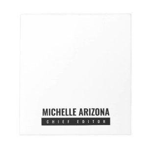 Bloco De Notas Minimalista Moderno Profissional Preto e Branco