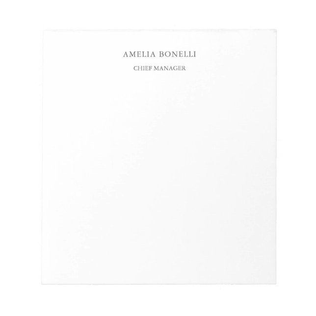 Bloco De Notas Minimalista Moderno Profissional Simples (Frente)