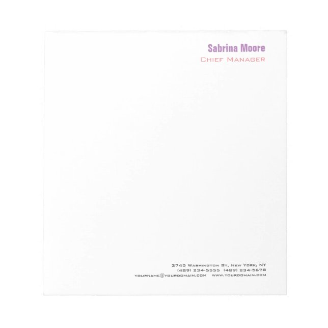 Bloco De Notas Minimalista Moderno Simples Profissional (Frente)