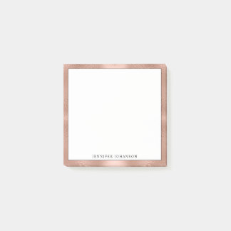Bloco De Notas Minimalista Nome Personalizado Profissional Rosa D