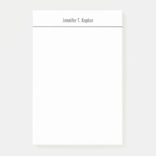 Bloco De Notas Minimalista Profissional Branco da Cinza de Fontes