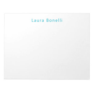 Bloco De Notas Minimalista Profissional Moderno Nome Azul Azure