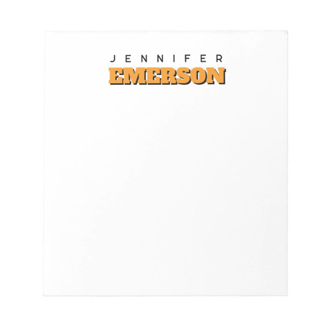 Bloco De Notas Minimalista profissional moderno nome simples (Frente)